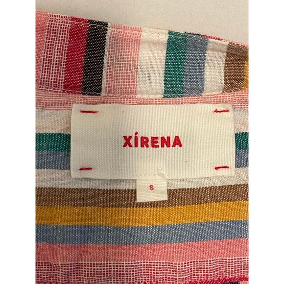 Xirena Charlie Shirt size small striped embroidered in painted sunset boho - Picture 7 of 9